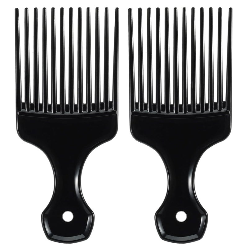 SIMPOR 2 Pcs Hair Pick Comb Wide Tooth Lift for Hair Styling Detangling Plastic Afro Comb for Women Men - Image 1